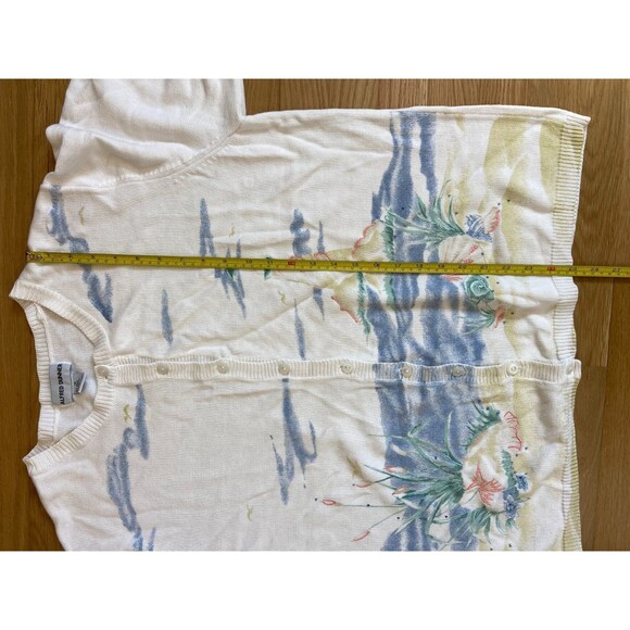 Alfred Dunner Women's 1X Knit Ramie Button Down Short Sleeve Beach Ocean Coast - Picture 6 of 8